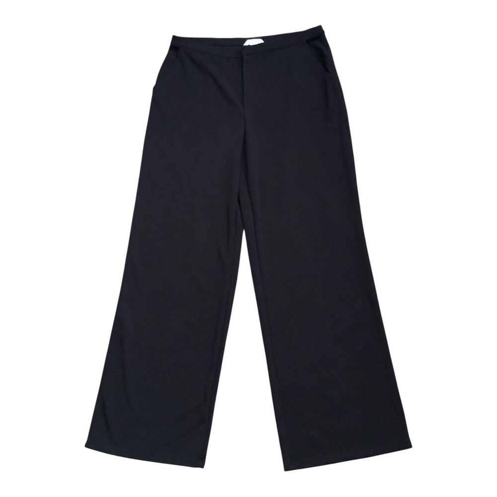 H&M Womens Size US Medium Black Wide Leg Relaxed Fit Dress Pants 30" Inseam
